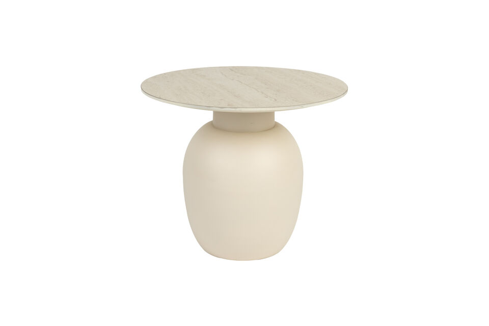 Low side table in beige iron Karula White Label