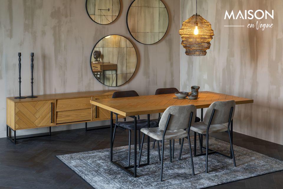 Low sideboard in oak wood Class - 8