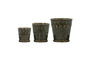 Miniatura Maceteros Set de 3 de Gres Gris Cora Clipped