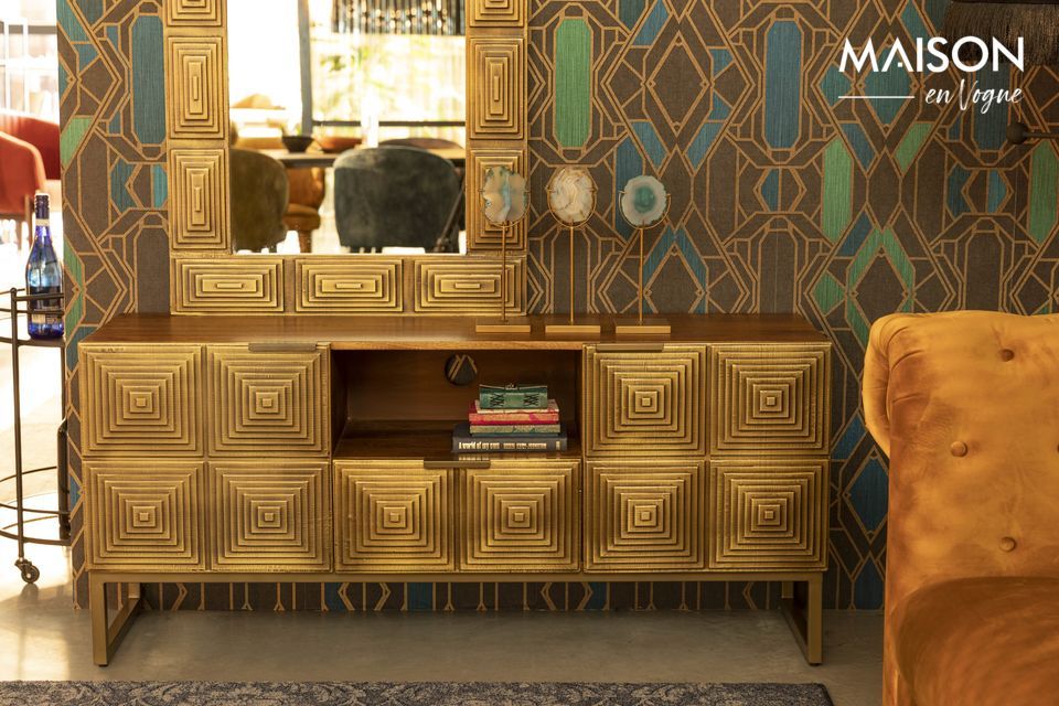 Madia in legno dorato Volan DutchBone