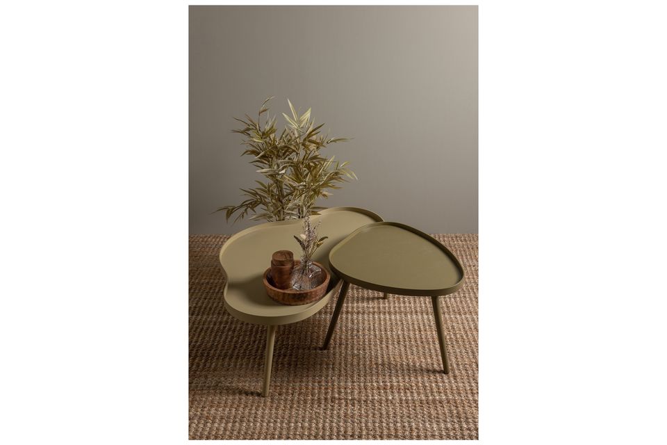 Mae kaki wood side table, a playful object