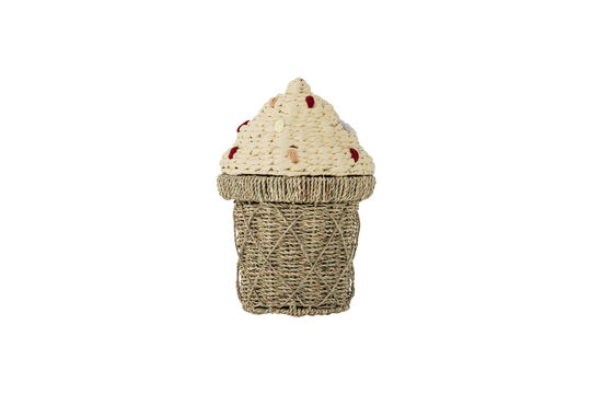 Mand met deksel D28xH41 cm van naturel zeegras Cillie Productfoto