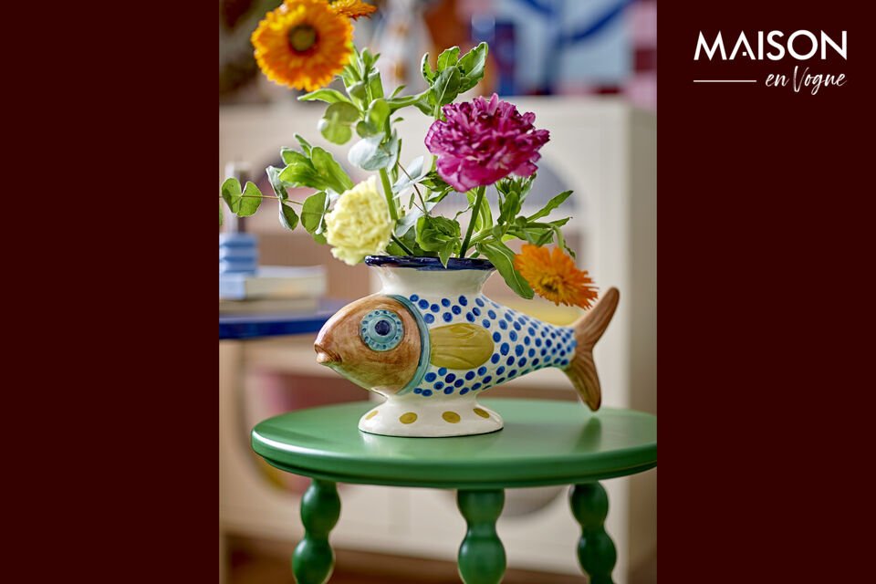 Der sanfte Beigeton harmoniert schön mit blauen und braunen Nuancen