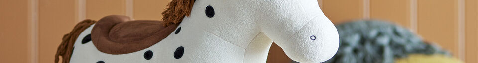 Descriptivo Materiales Merlen Rocking Toy, Horse, Blanco, Poliéster