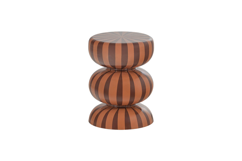 Mesa auxiliar 46x36 cm metal rosa y marrón Ravo Woood