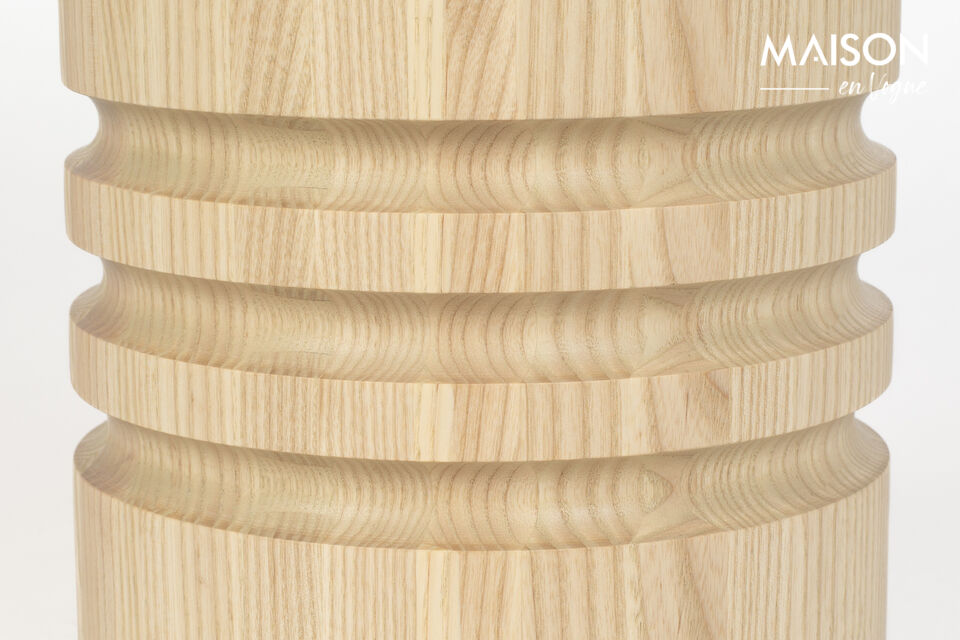 Mesa auxiliar de madera beige Chunk - 9