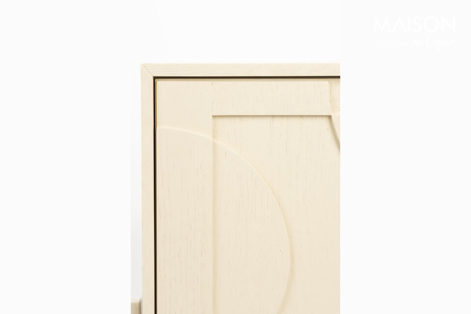 Mesa auxiliar de madera beige Faces - 9