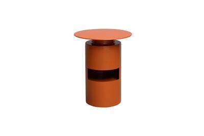 Mesa auxiliar de metal naranja Shifumi