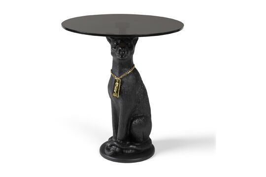 Mesa auxiliar de resina negra Panther