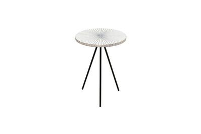 Mesa auxiliar Graphique de metal blanco y negro