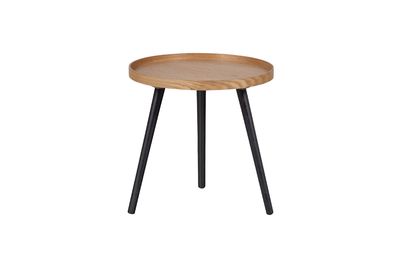 Mesa auxiliar pequeña de madera, beige