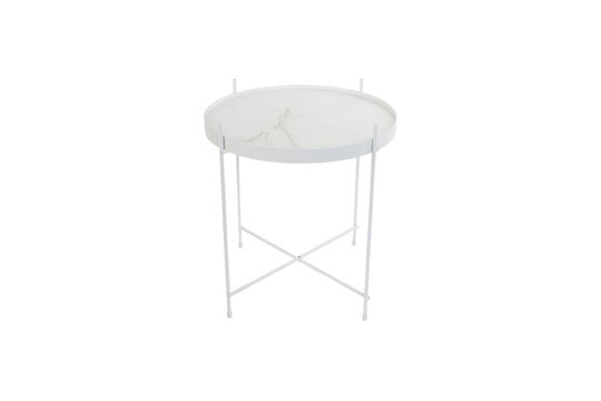 Mesa auxiliar redonda 43 cm efecto mármol blanco Cupid Clipped