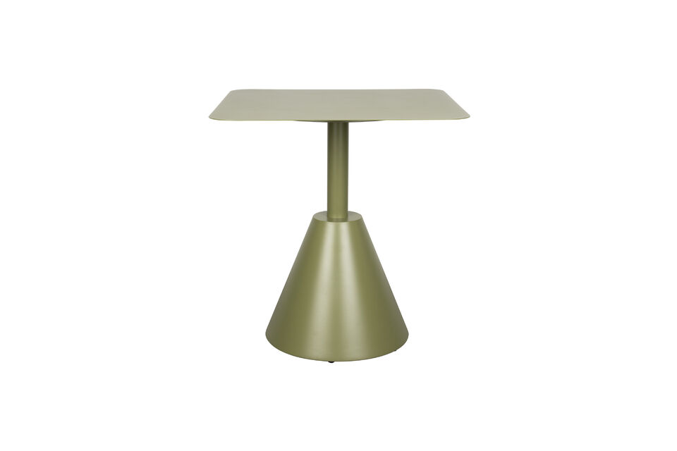 Mesa de bistró cuadrada de metal verde Fabby White Label
