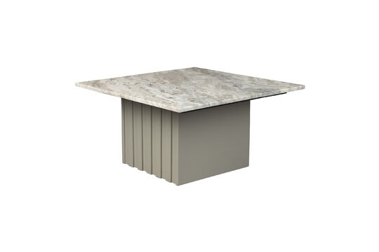 Mesa de centro cuadrada de mármol beige Clayton Clipped