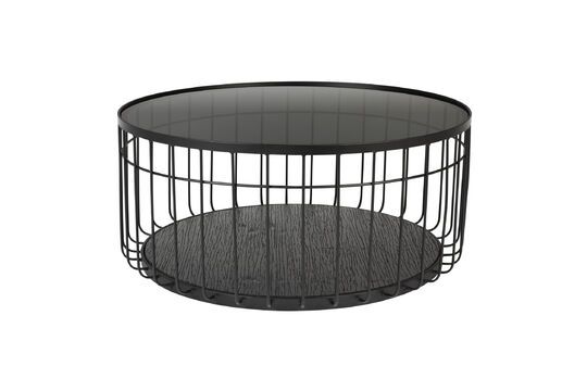 Mesa de centro de cristal negro Lance
