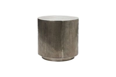 Mesa de centro grande de aluminio plateado Rota