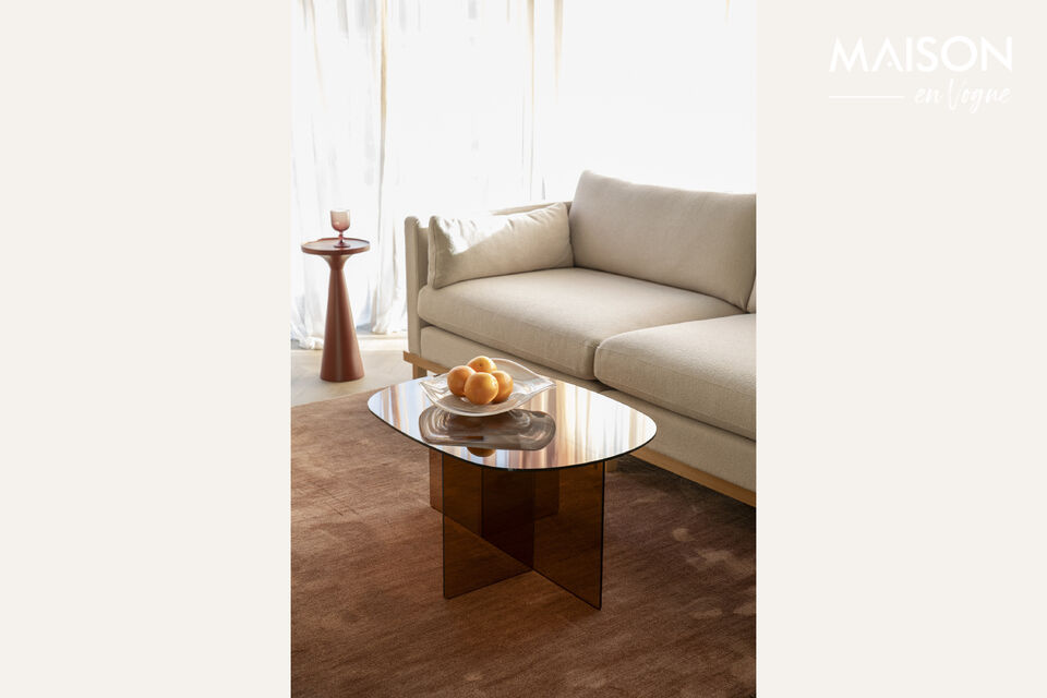 Esta mesa de centro y esta mesa auxiliar están fabricadas en cristal