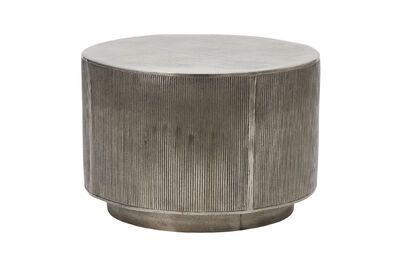 Mesa de centro pequeña de aluminio plateado Rota