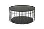 Miniatura Mesa de centro pequeña de cristal negro Lance Clipped