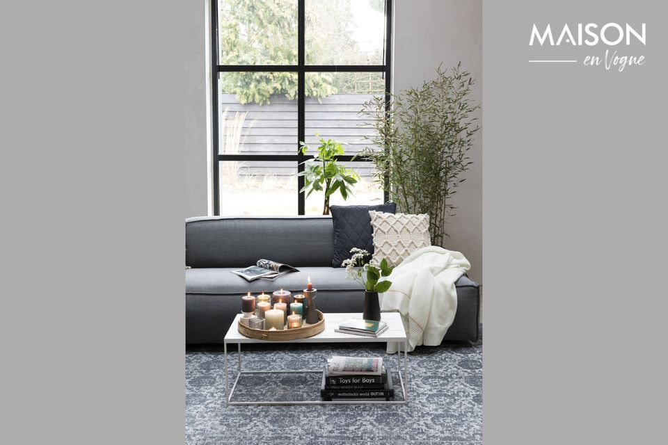 Mesa de centro rectangular de cerámica blanca Glazed Zuiver