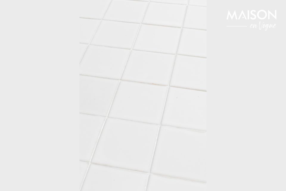Mesa de centro rectangular de cerámica blanca Glazed - 6