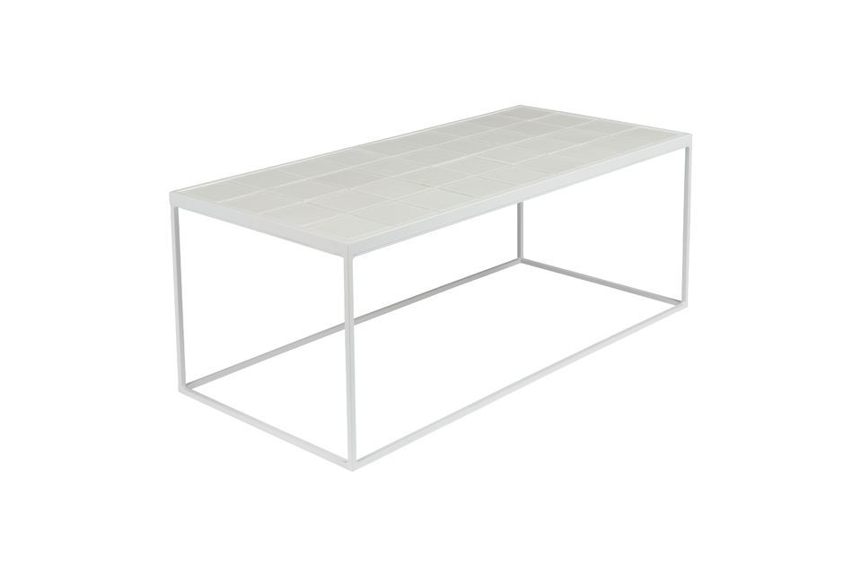 Mesa de centro rectangular de cerámica blanca Glazed - 9