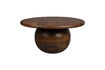 Miniatura Mesa de centro redonda de madera de mango marrón Oblivian 1