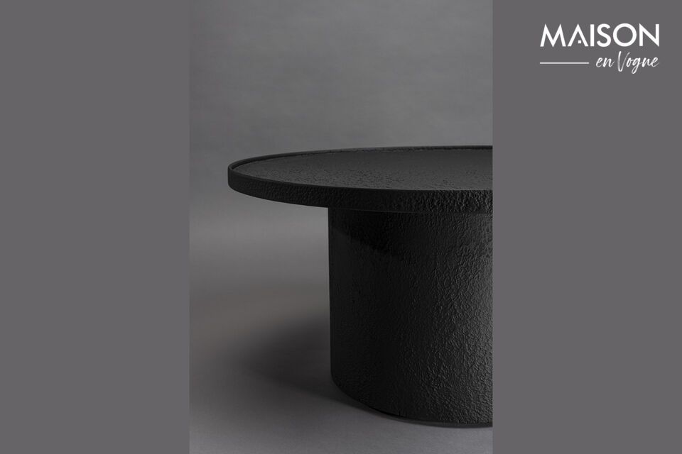 Descubra la elegancia atemporal con nuestra mesa de centro redonda de madera Winston Black
