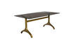 Miniatura Mesa de comedor 180x90 cm de cristal y metal dorado Sansa 1