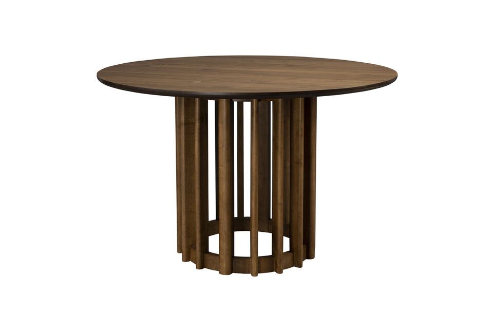 Mesa de comedor redonda de madera marrón Barlet DutchBone