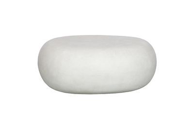 Mesa de fibra de vidrio blanca Pebble