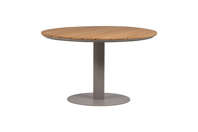 Mesa de jardín redonda Ø122 cm madera y aluminio natural Vela