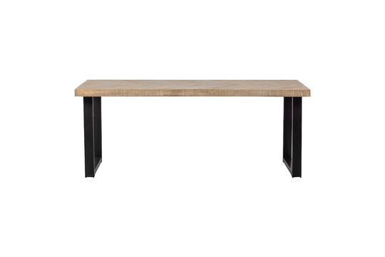 Mesa de madera de mango beige 180x90 con patas de espiga en forma de U Tablo
