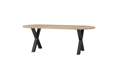 Mesa ovalada de roble macizo Tablo