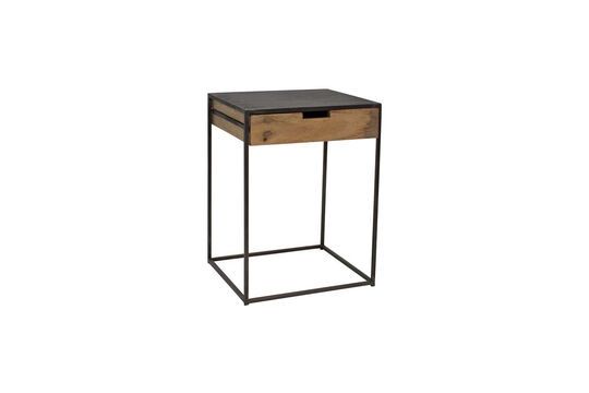 Mesilla de noche de madera gris Brooke Clipped