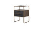 Miniatura Mesita de noche 62x45 cm metal y madera latón envejecido Polite Clipped