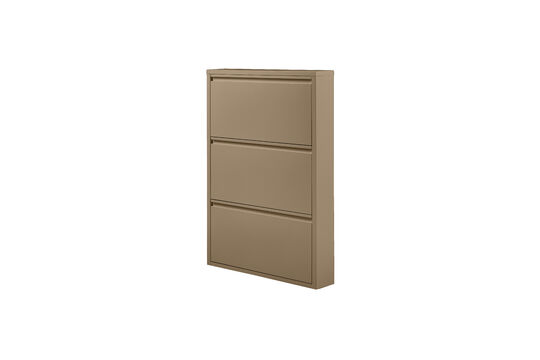 Meuble à chaussures 3 compartiments métal sable SABINE Détouré