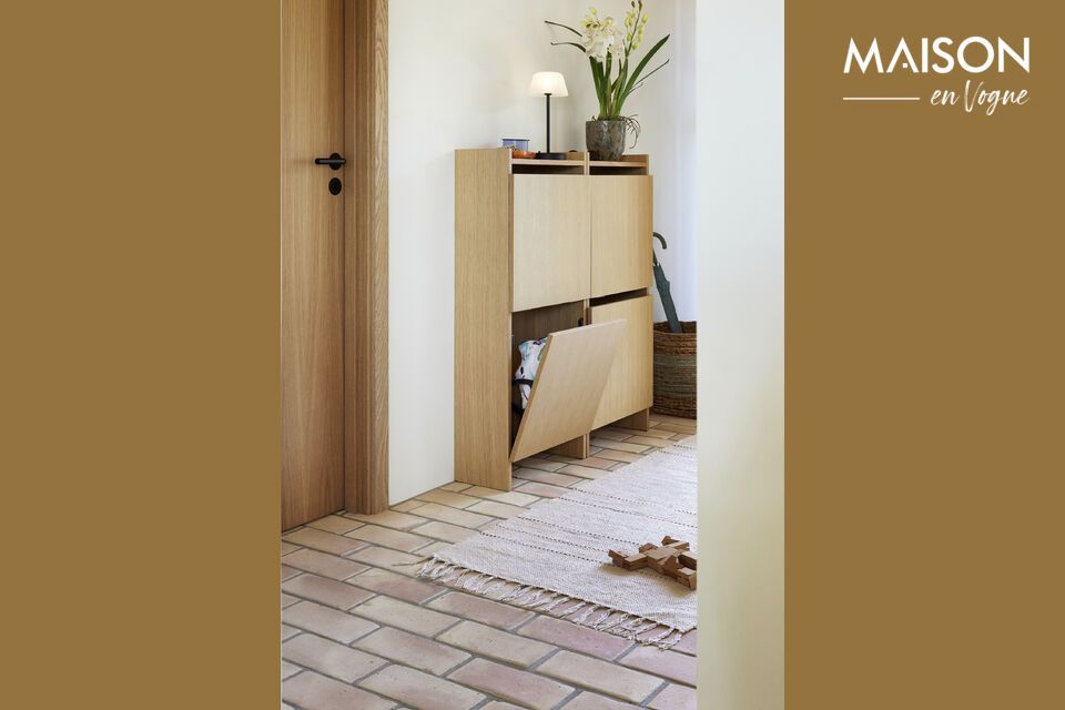 Meuble à chaussures en bois de chêne naturel Forma Hübsch