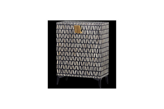 Meuble de rangement H108 cm manguier noir et blanc Menne Détouré