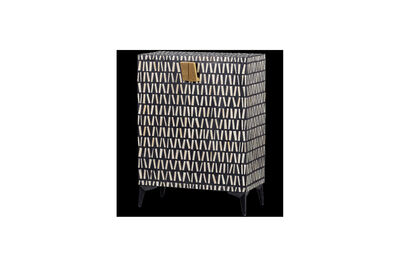 Meuble de rangement H108 cm manguier noir et blanc Menne