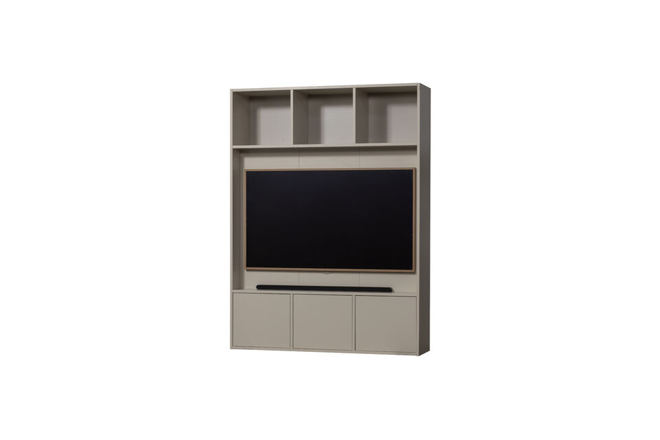 Meuble TV 160 cm Pin Gris Dust MEGGY Woood
