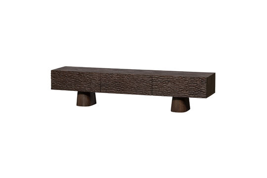 Meuble TV sculpté 180cm manguier marron Crumble Détouré