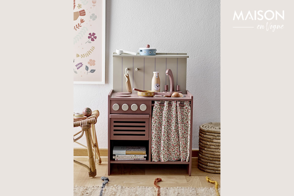 El kit de juego Pippi está fabricado en madera de loto, en una combinación de colores muy bonita