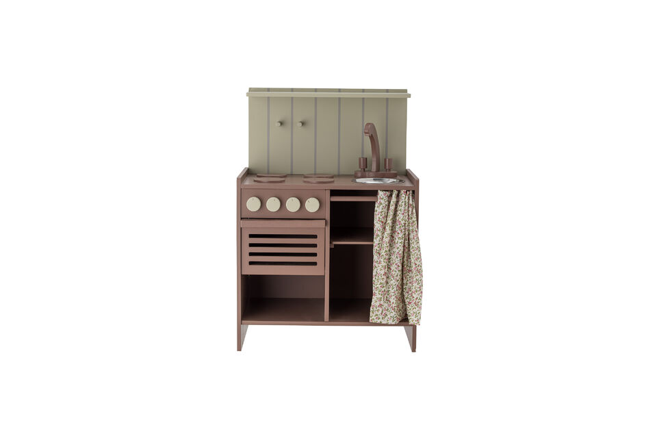 Mini stove for kids in brown MDF FSC® Pippi - 4
