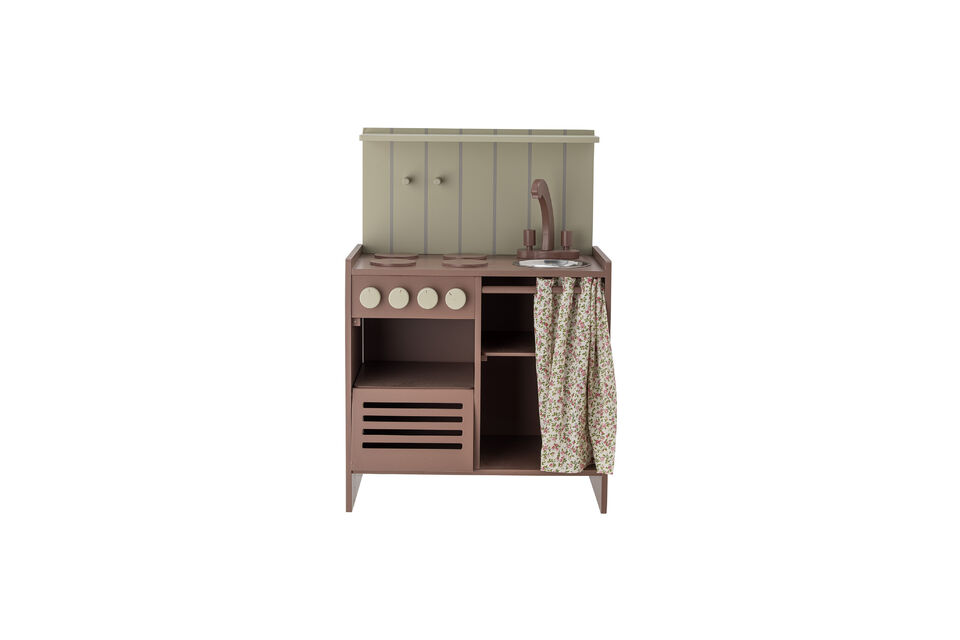 Mini stove for kids in brown MDF FSC® Pippi - 5