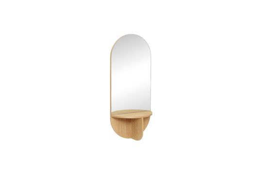 Miroir avec étagère en bois beige Nomade Détouré