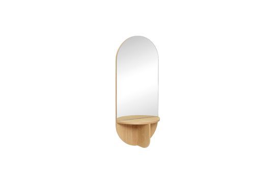 Miroir avec étagère en bois beige Nomade