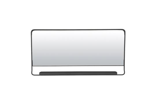 Miroir avec étagère en métal noir Chic