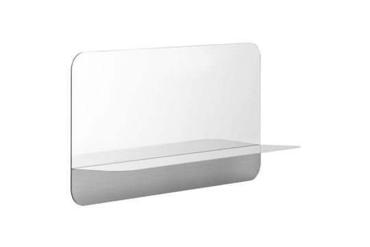 Miroir avec tablette en acier argenté Horizon Détouré