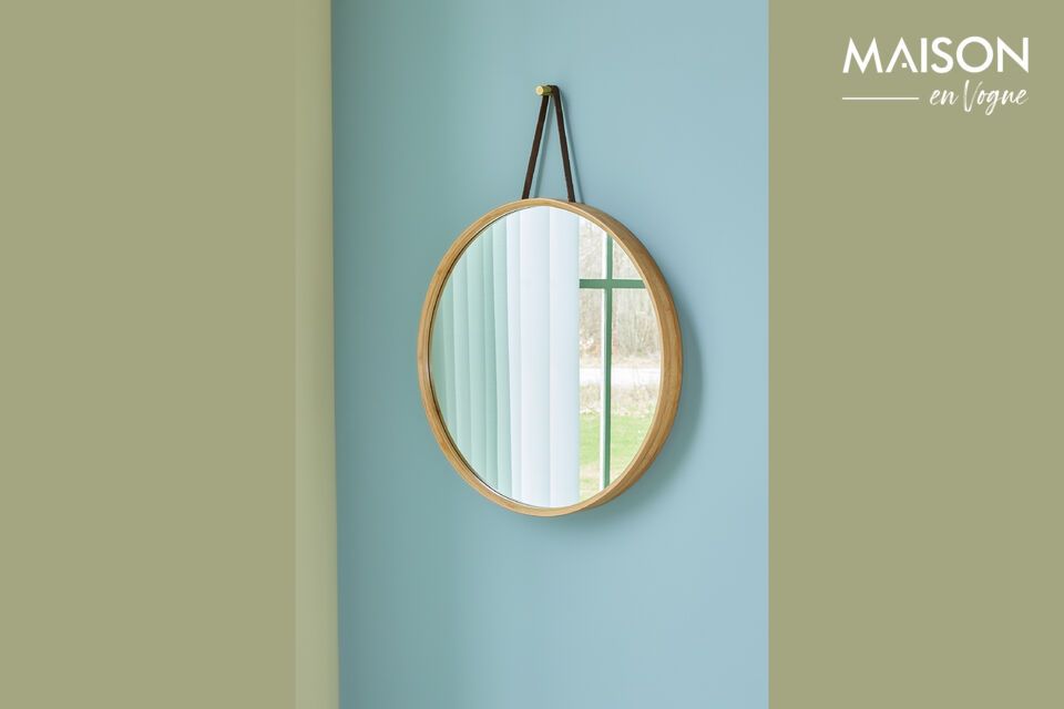 Miroir en bambou naturel Mood Hübsch
